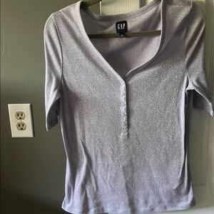 GAP Women's Purple sparkle quarter Sleeved Top 💜